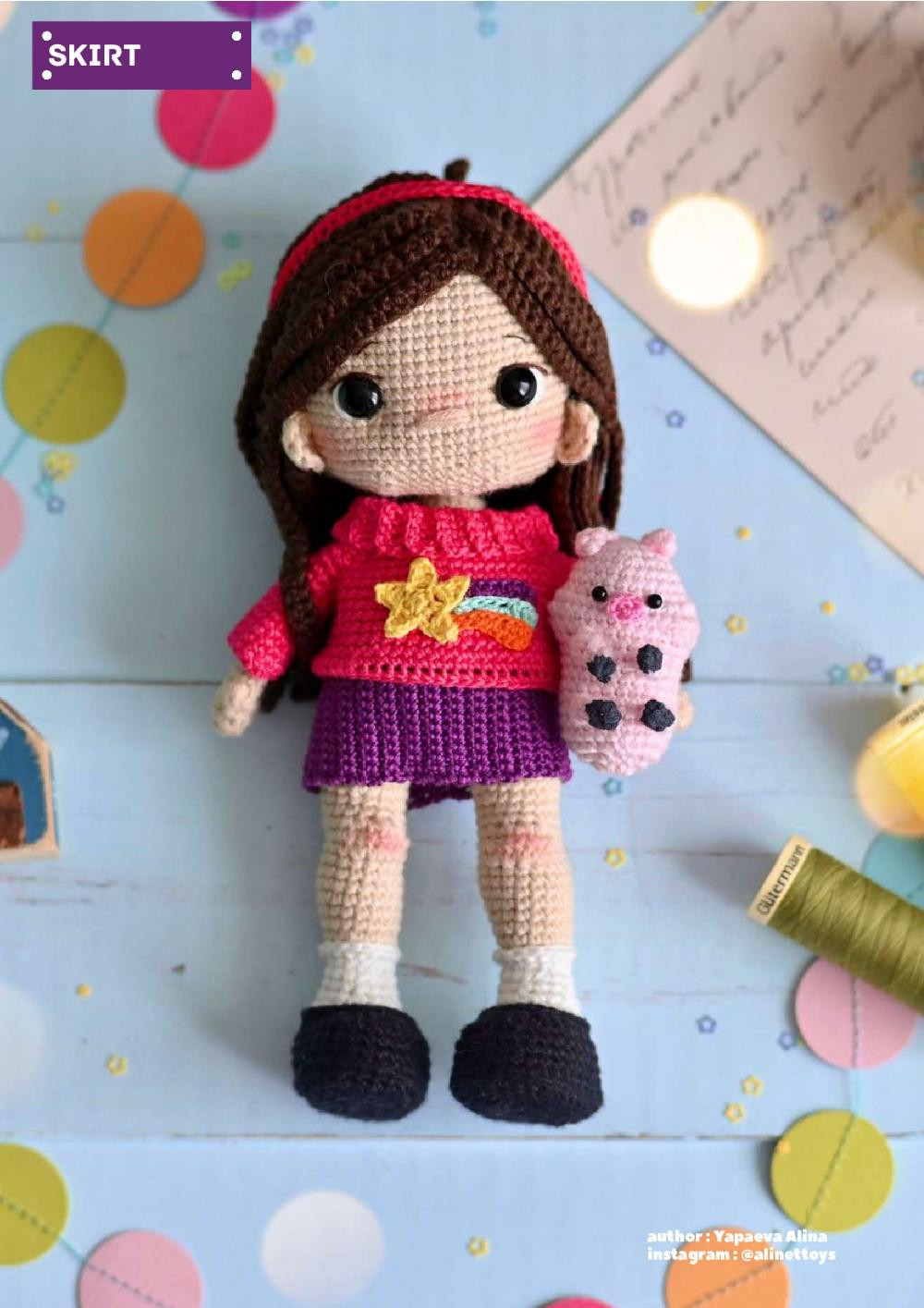 crochet pattern doll mabel