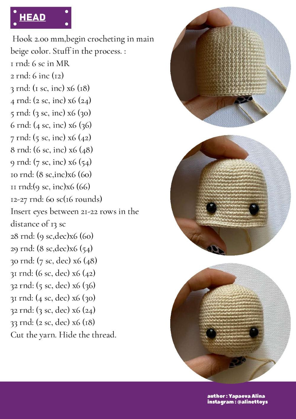 crochet pattern doll mabel