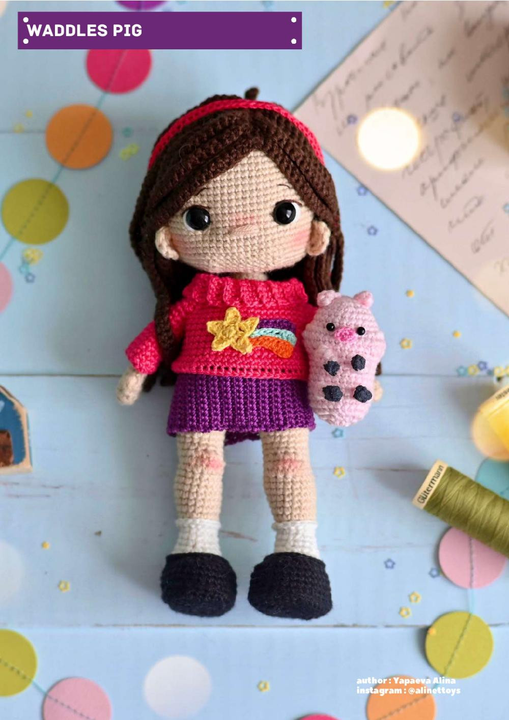 crochet pattern doll mabel