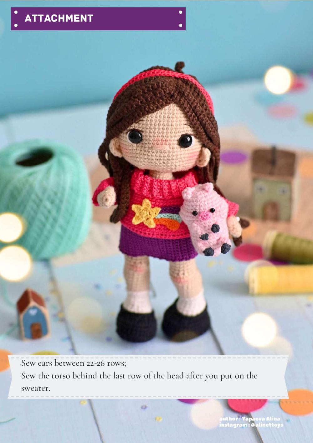 crochet pattern doll mabel