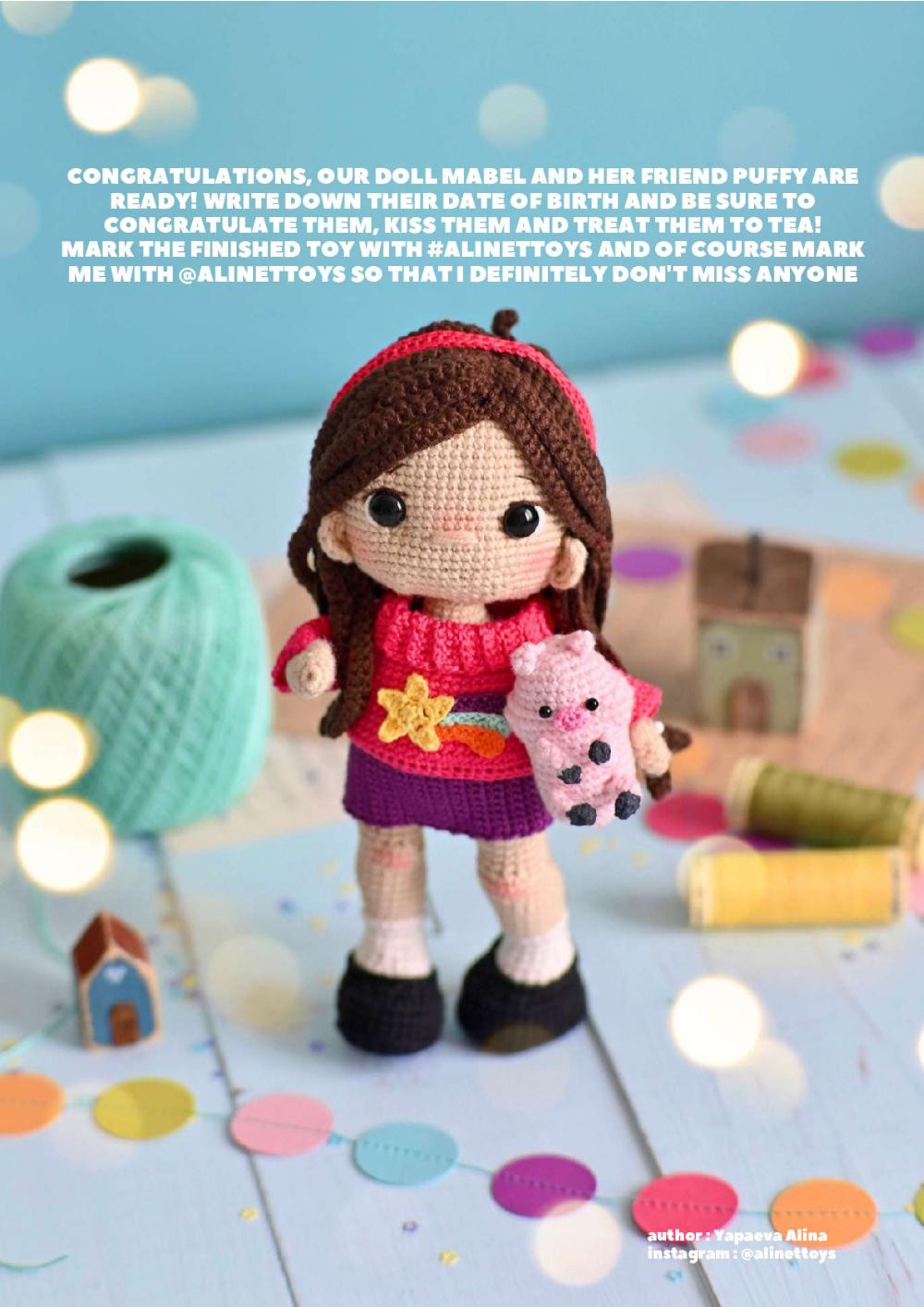 crochet pattern doll mabel