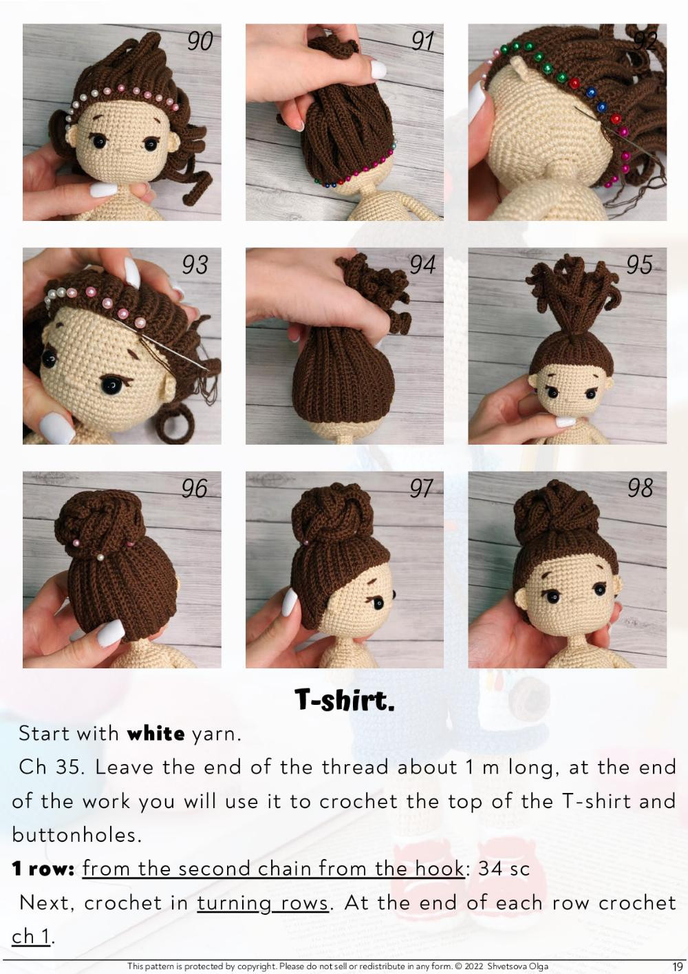 crochet pattern doll monica