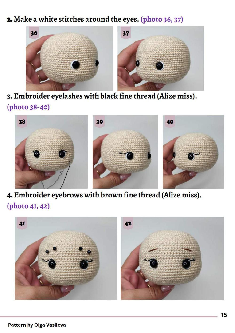 Crochet pattern for baby dolls and milk bottles