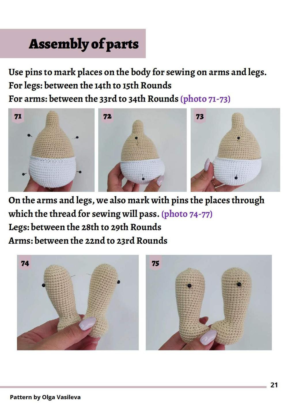 Crochet pattern for baby dolls and milk bottles