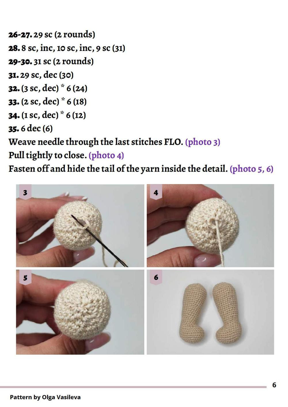 Crochet pattern for baby dolls and milk bottles