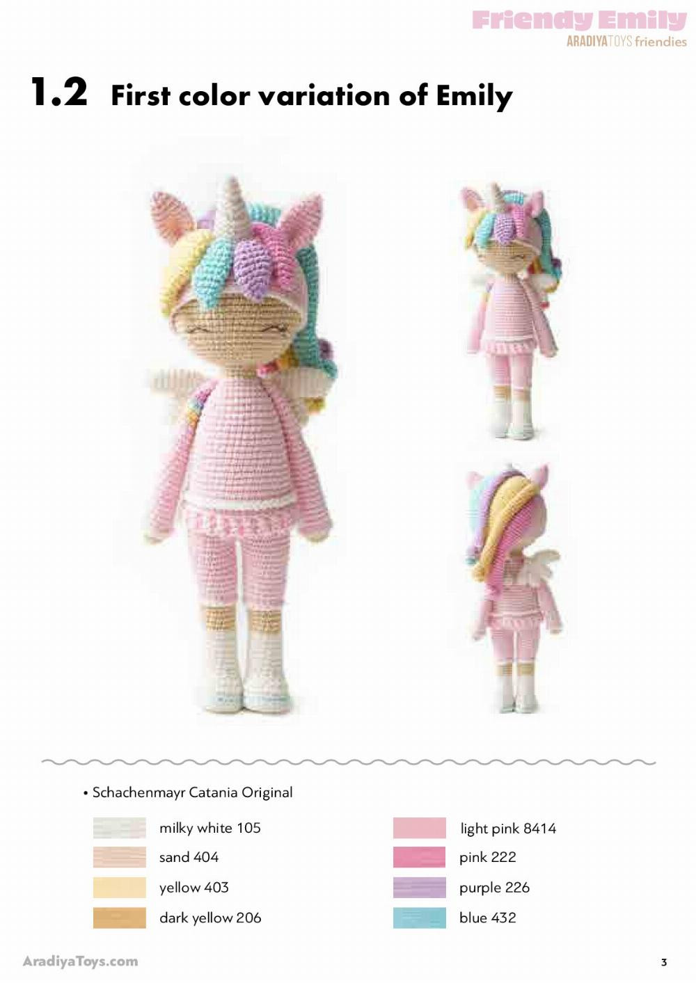 Crochet pattern for baby girl angel unicorn horse doll