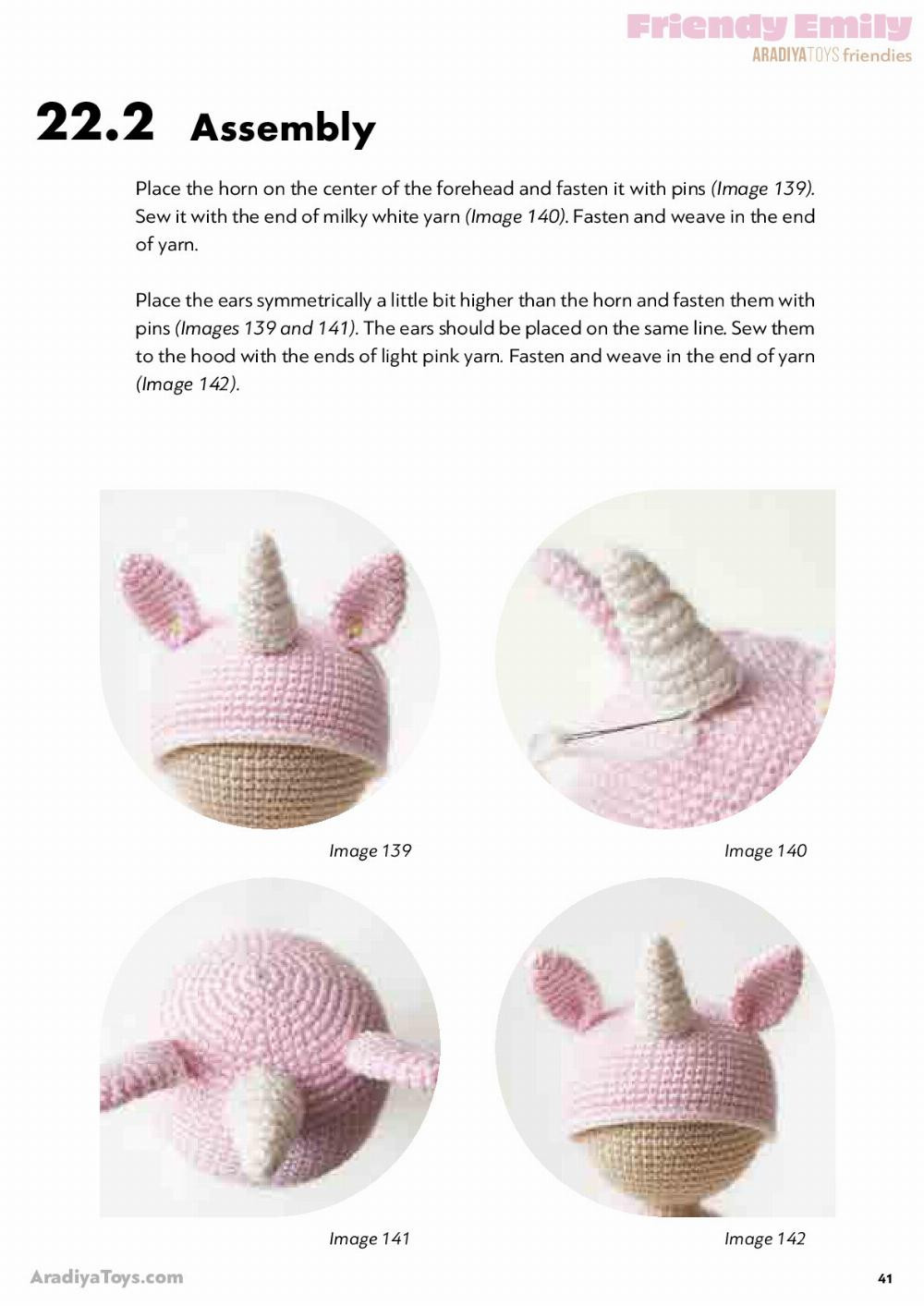 Crochet pattern for baby girl angel unicorn horse doll