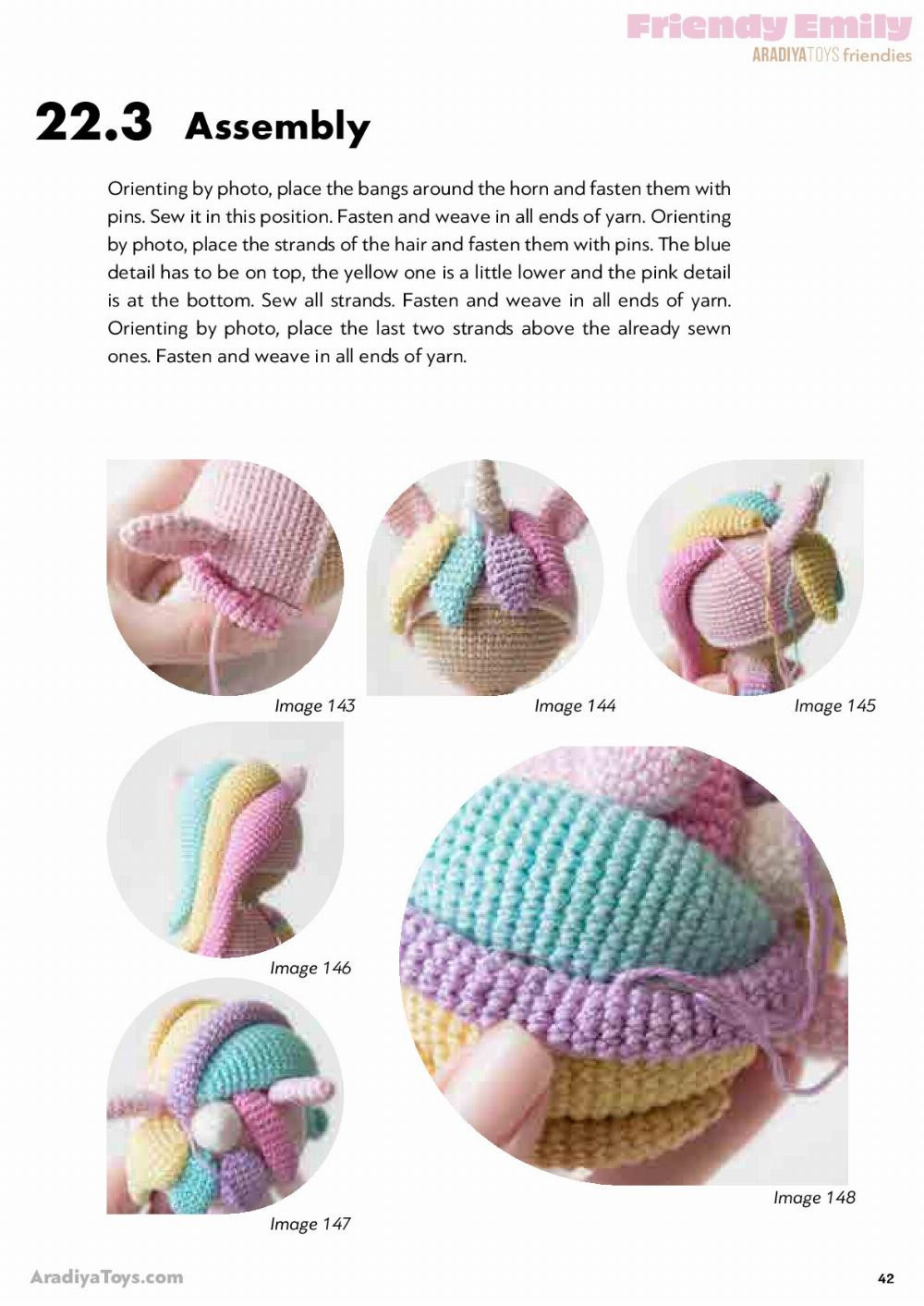 Crochet pattern for baby girl angel unicorn horse doll