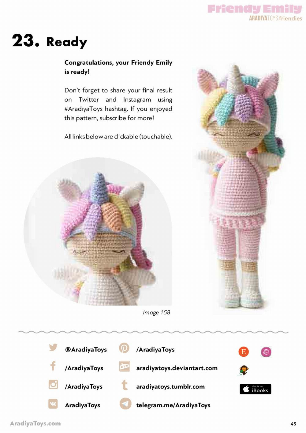 Crochet pattern for baby girl angel unicorn horse doll