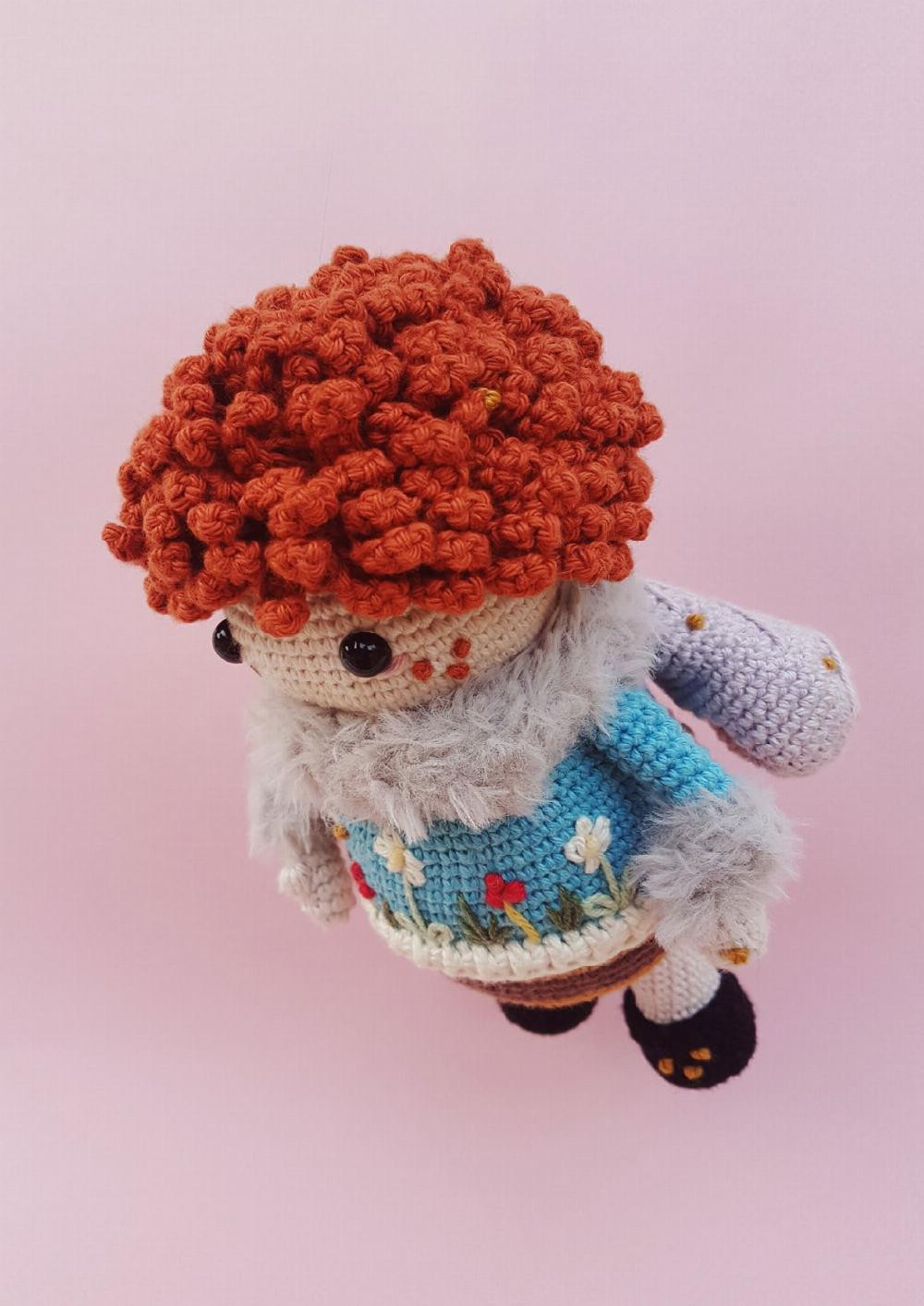 Crochet pattern for boys with red shaggy hair