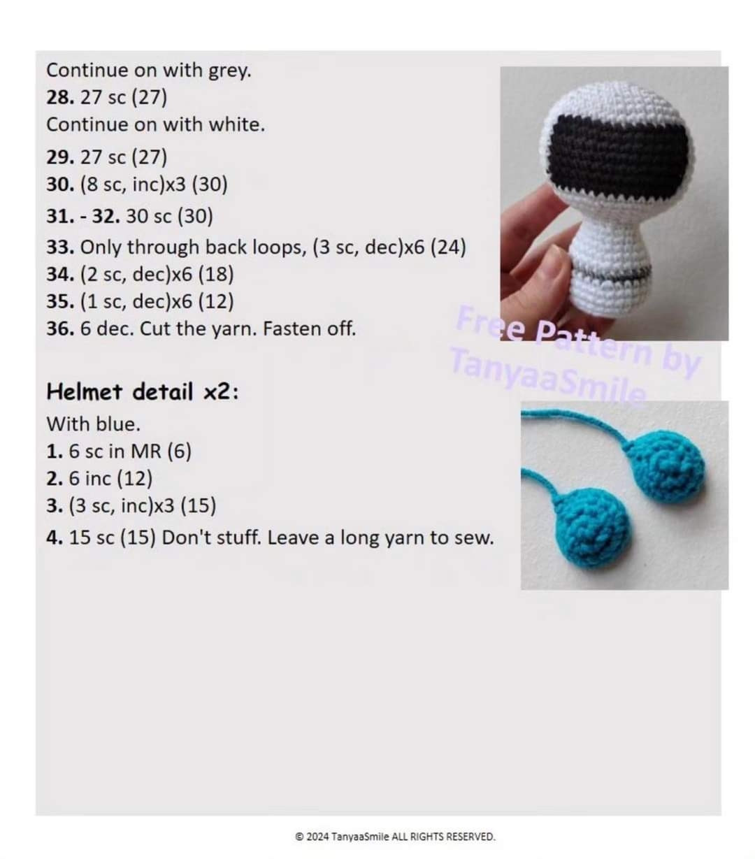 Crochet pattern for spacesuit