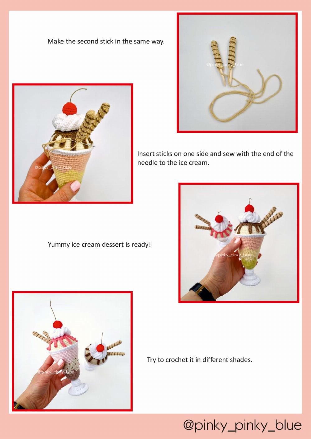 Crochet pattern Ice Cream Dessert