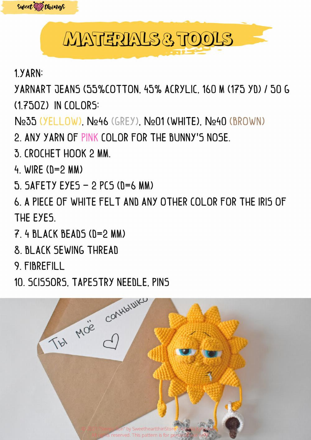 Crochet pattern | June 2021 Sleepy sun