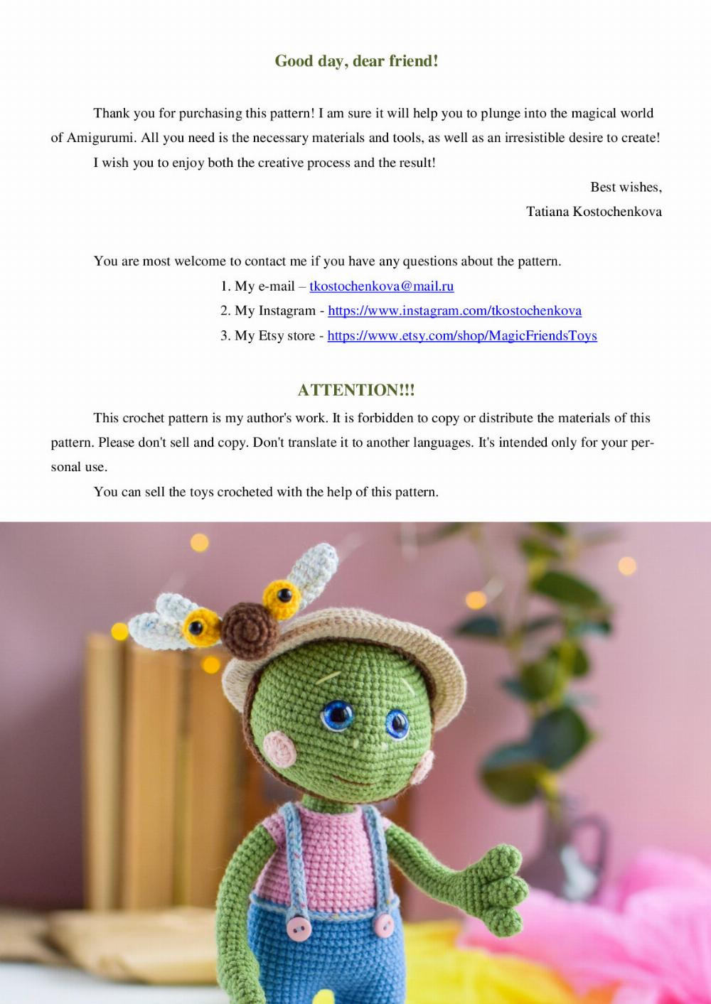 crochet pattern miss frog