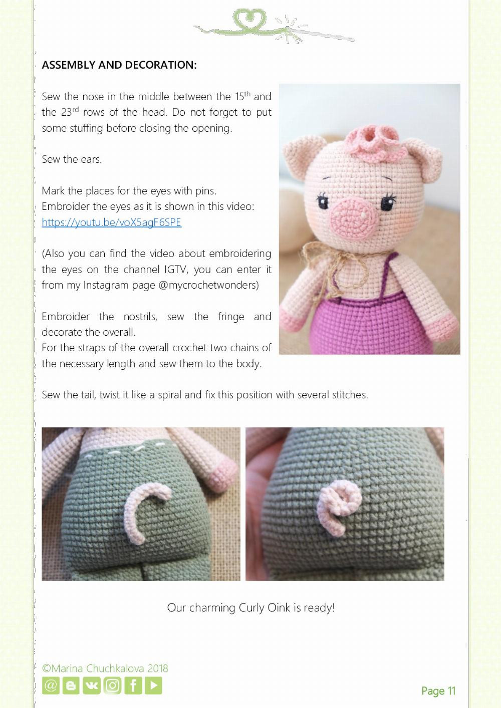 crochet pattern piglet margin and curly oink