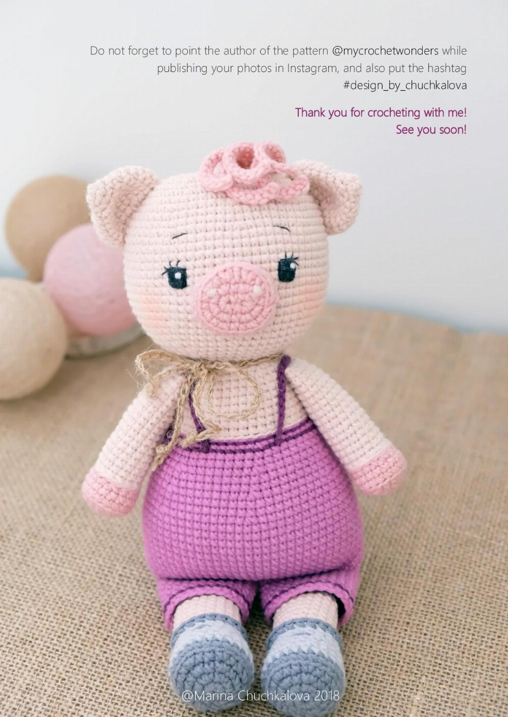 crochet pattern piglet margin and curly oink