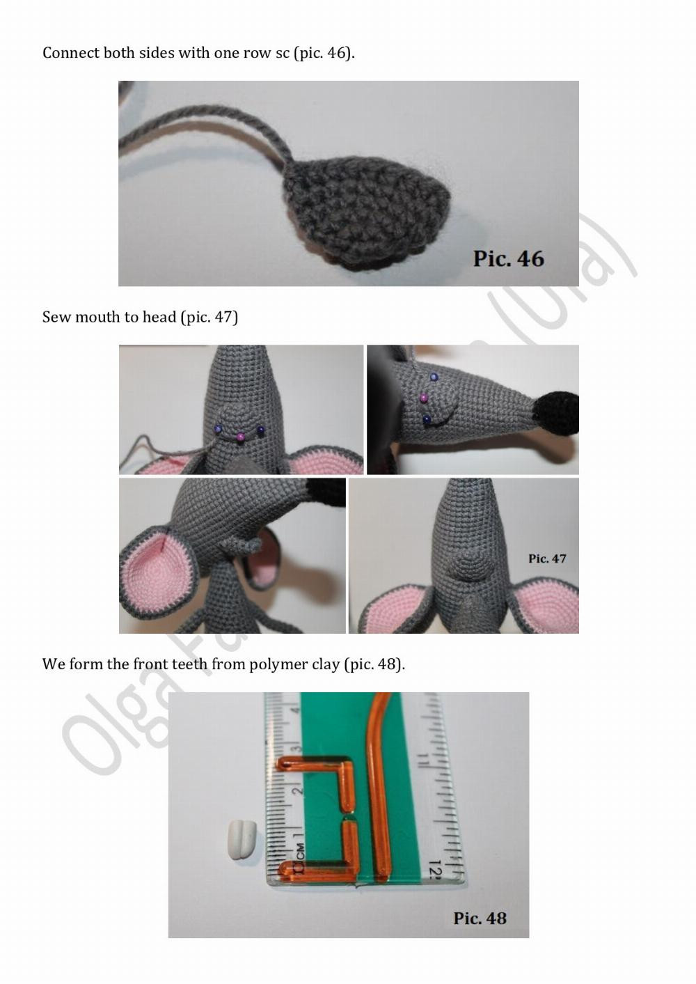 Crochet pattern RAT gray and white