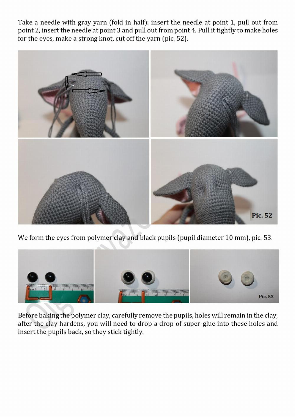 Crochet pattern RAT gray and white