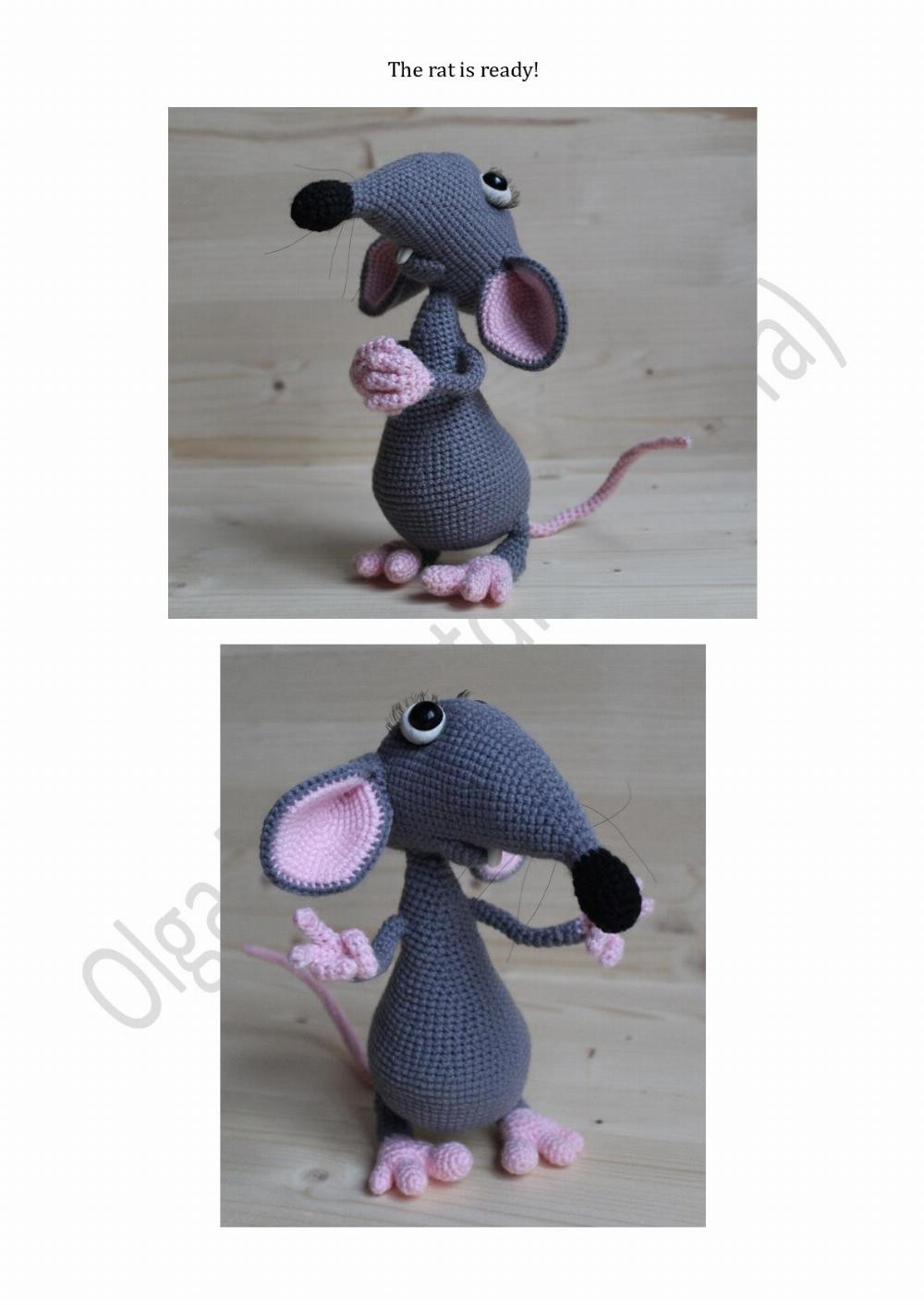 Crochet pattern RAT gray and white