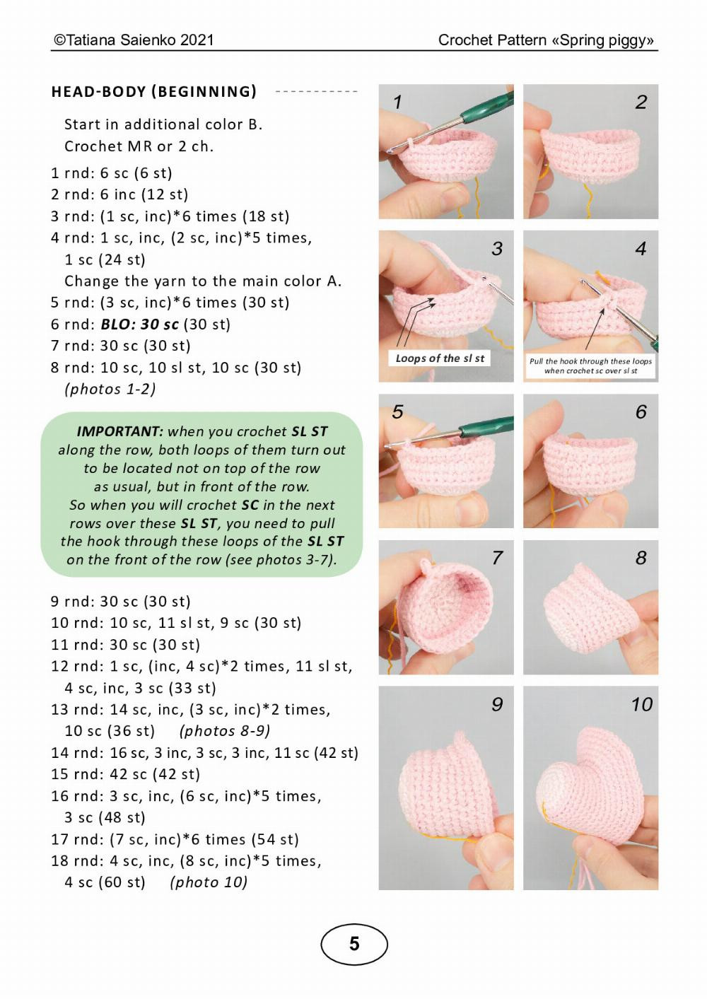 CROCHET PATTERN «Spring piggy»