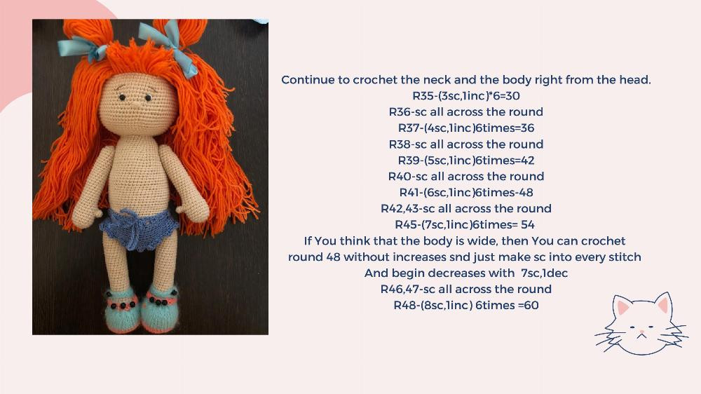 Crochet pattern Sveta’s love - Orangie, the doll -pdf format