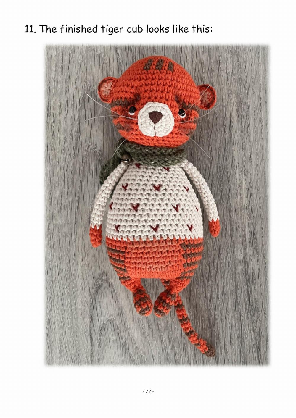 Crochet pattern “Tiger” (16 cm)