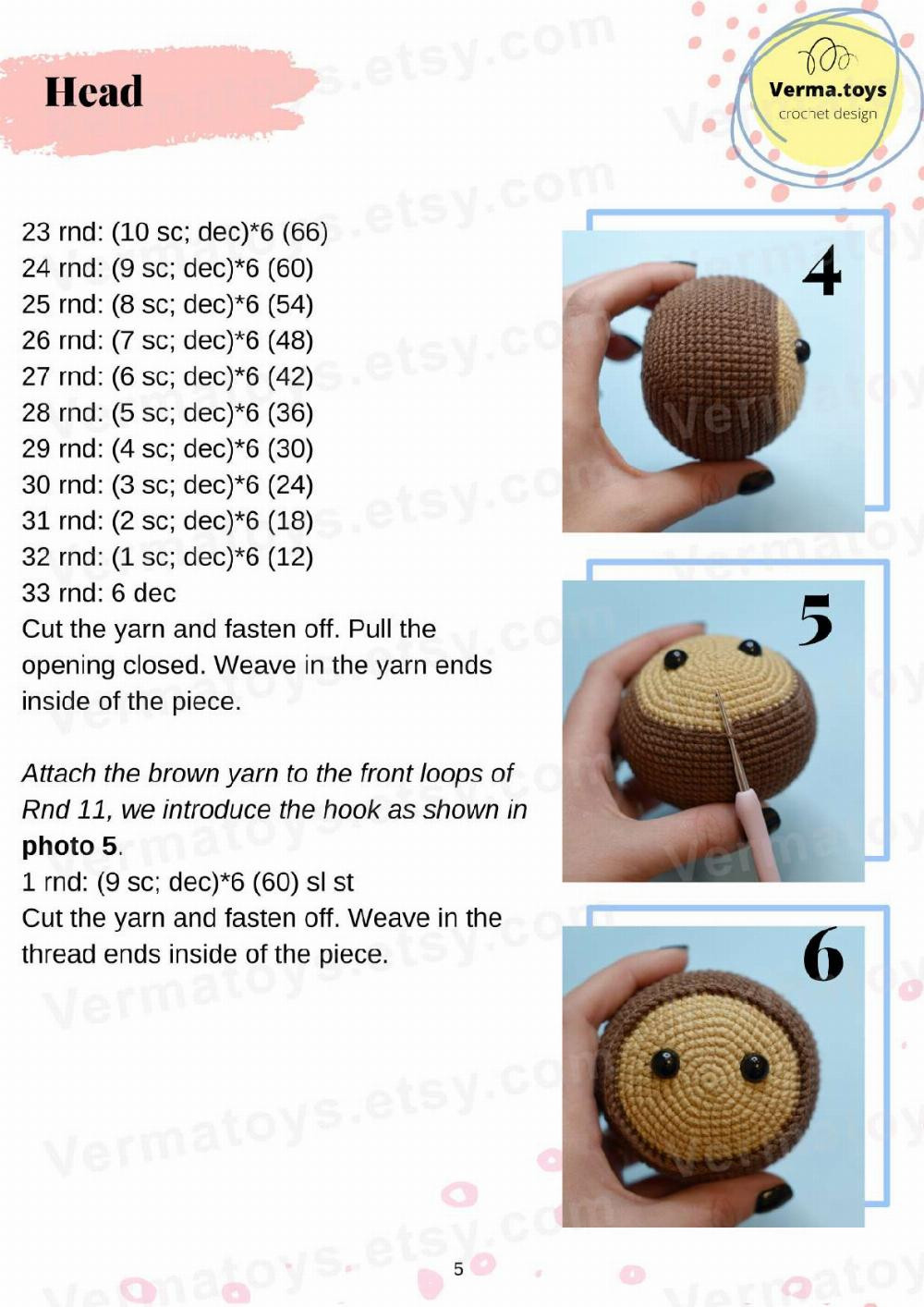 CROCHET PATTERN TOY "MONKEY MOLLY"