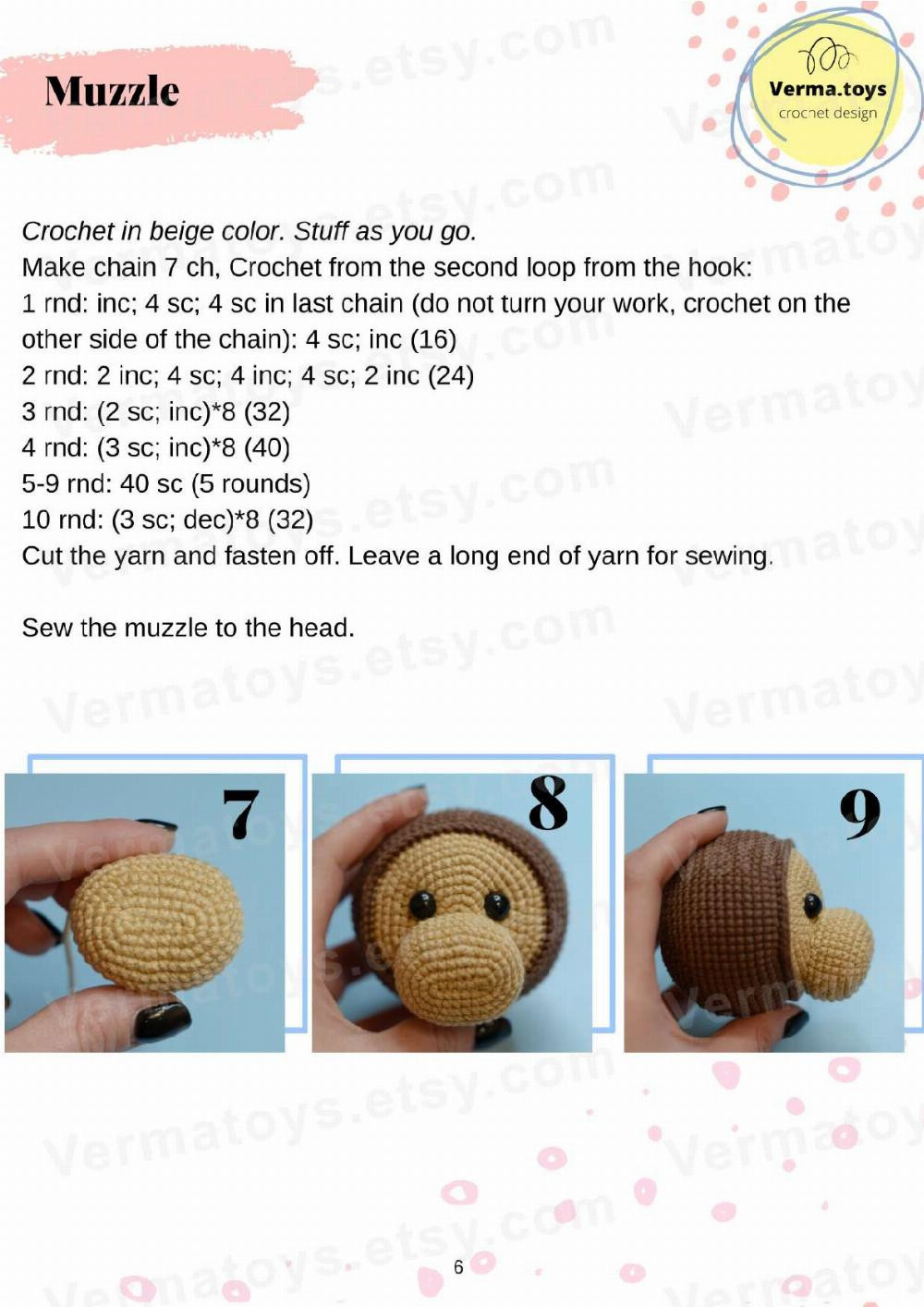 CROCHET PATTERN TOY "MONKEY MOLLY"