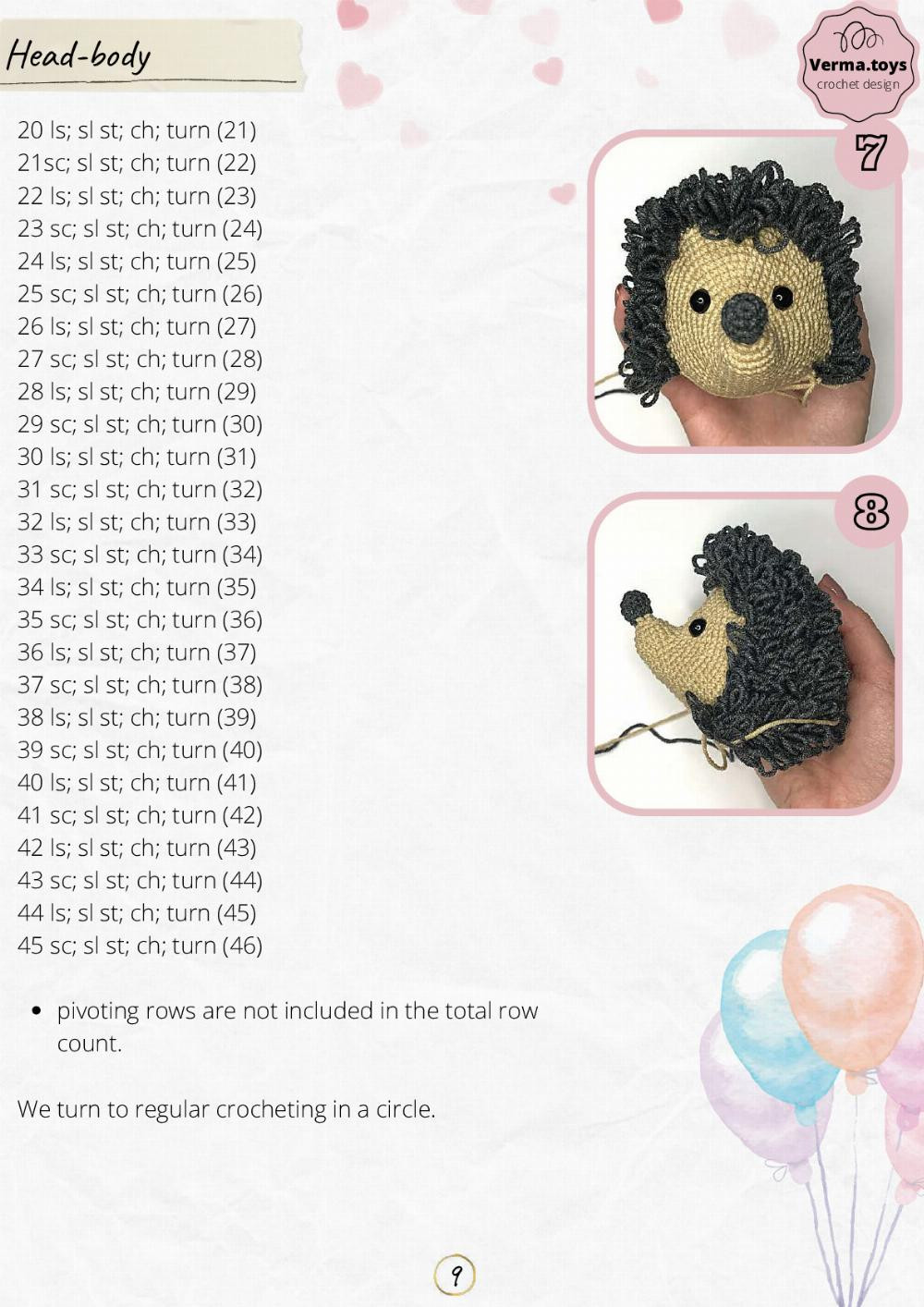 Crochet pattern toys hogs in love, hedgehogs