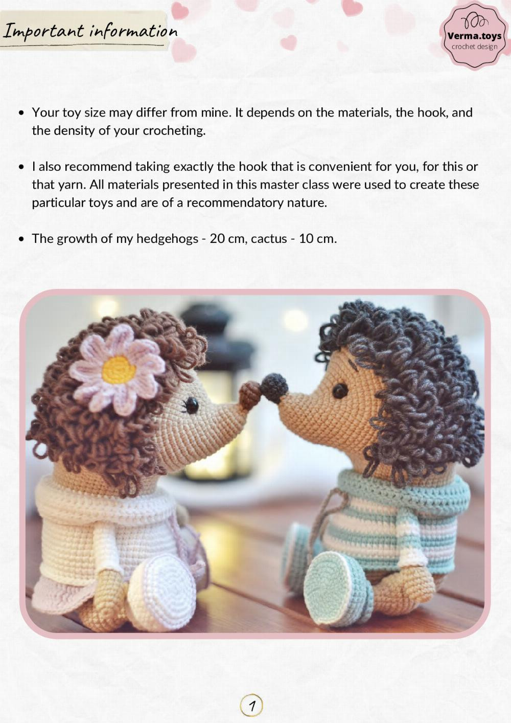 Crochet pattern toys hogs in love, hedgehogs