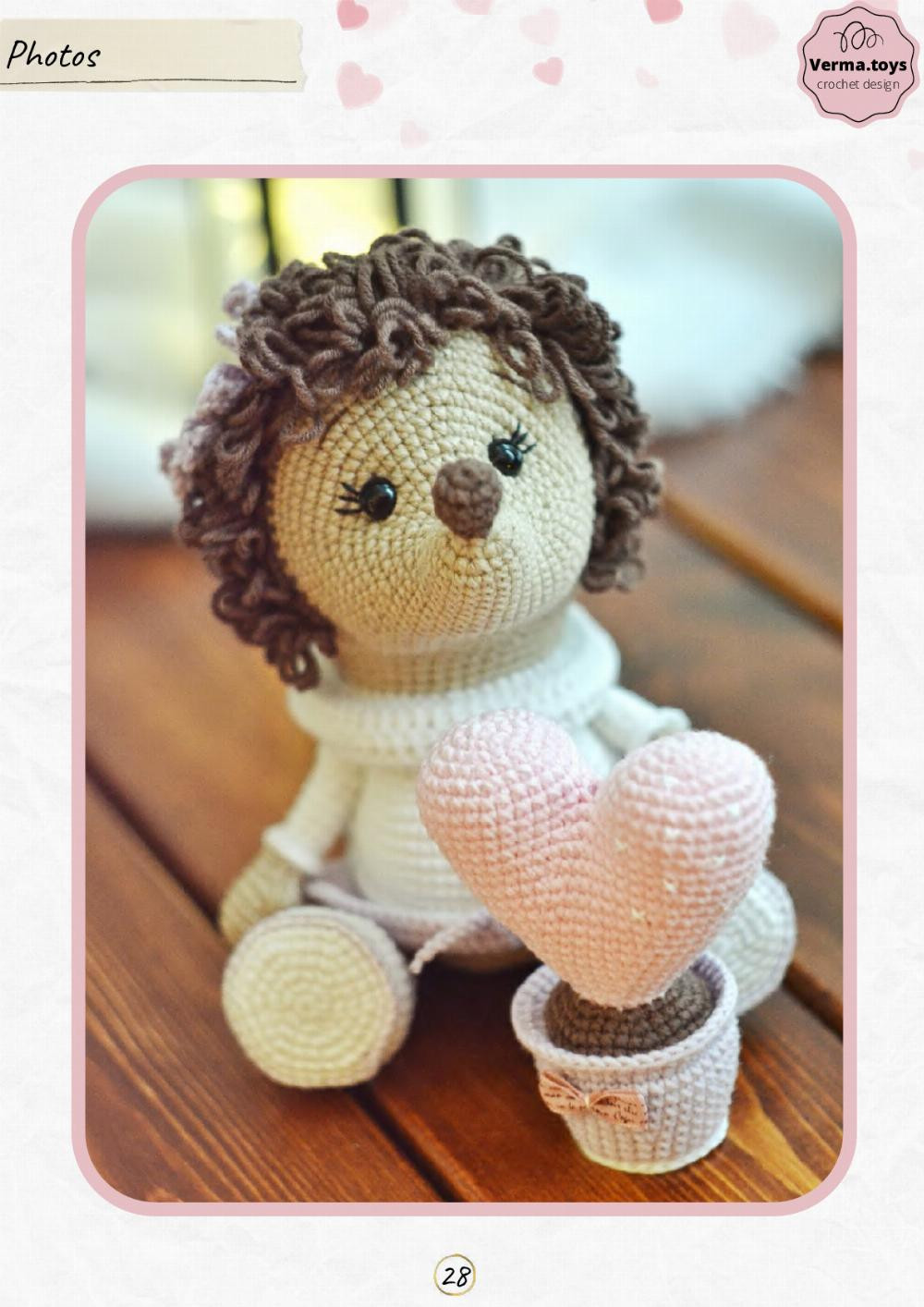 Crochet pattern toys hogs in love, hedgehogs