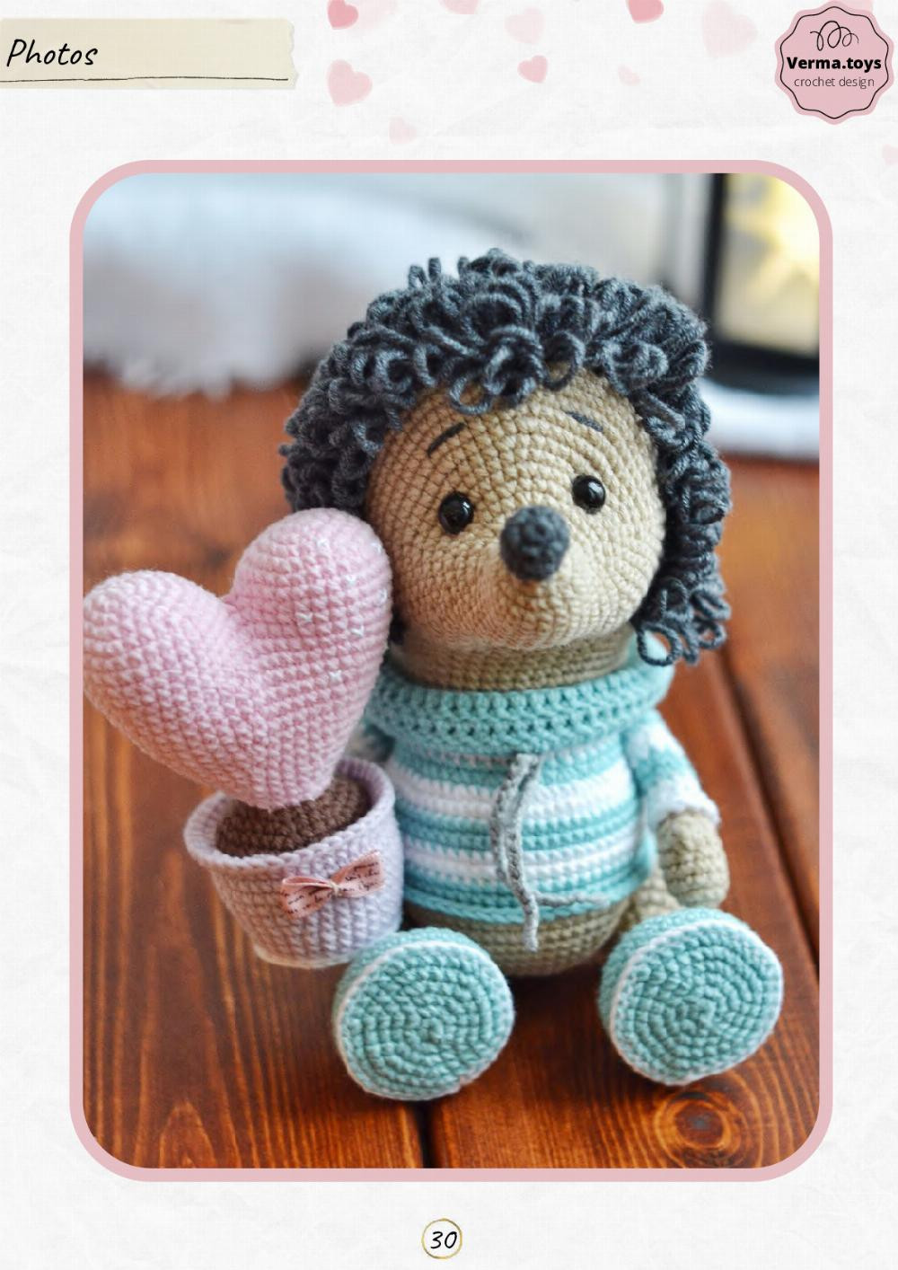 Crochet pattern toys hogs in love, hedgehogs