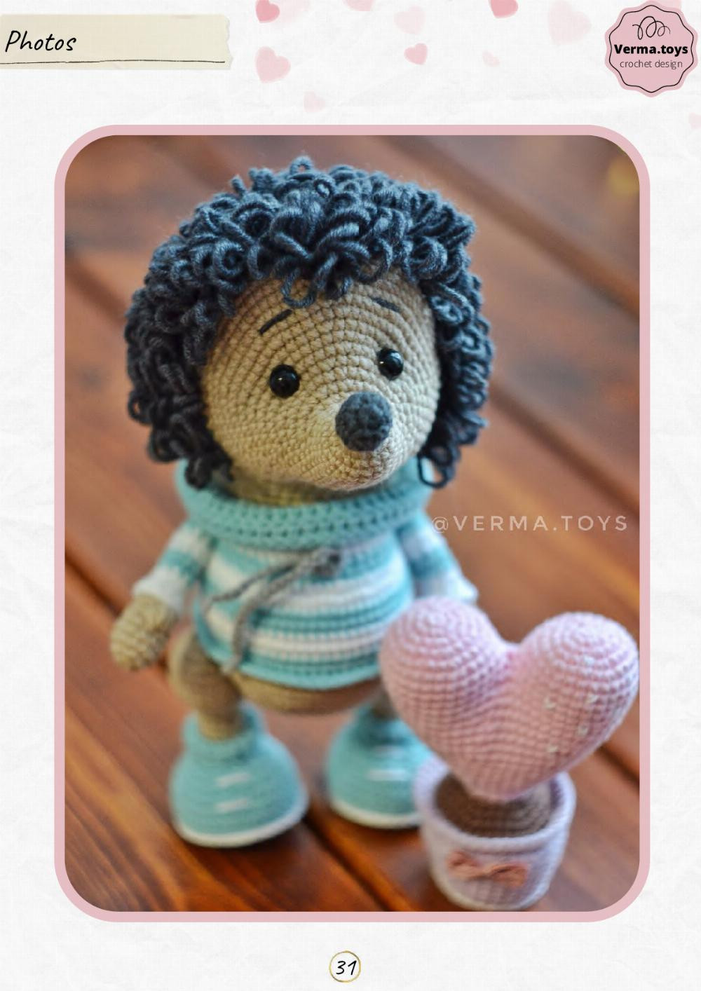 Crochet pattern toys hogs in love, hedgehogs