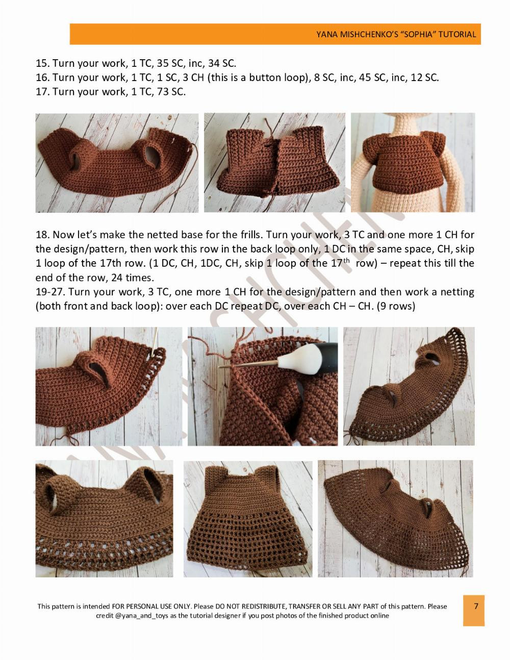 crochet pattern with tutorial “Sophia” outfit, Baby girl doll crochet pattern with skirt and crossbody bag