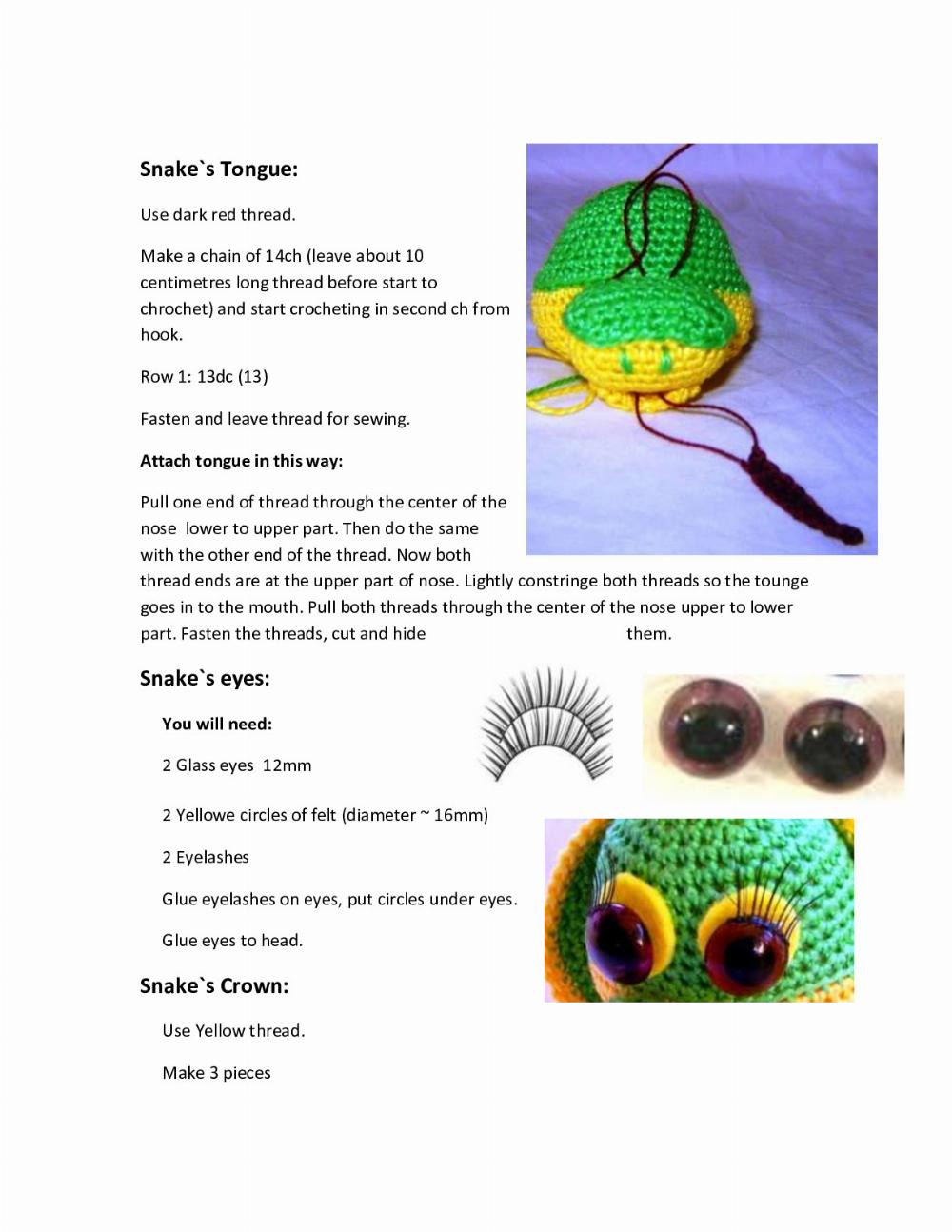 crochet snake pattern