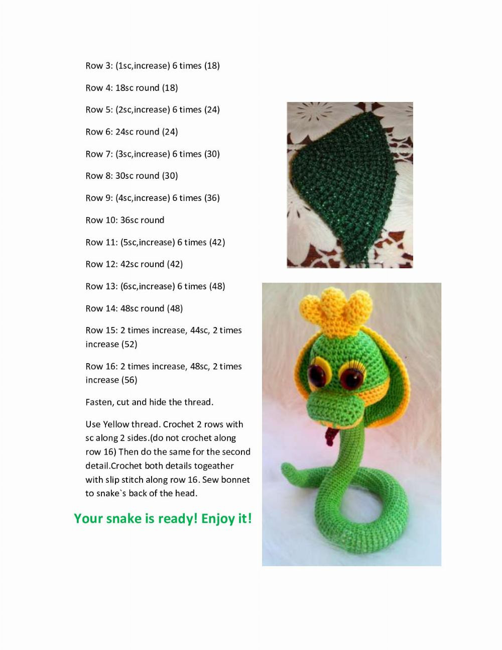 crochet snake pattern