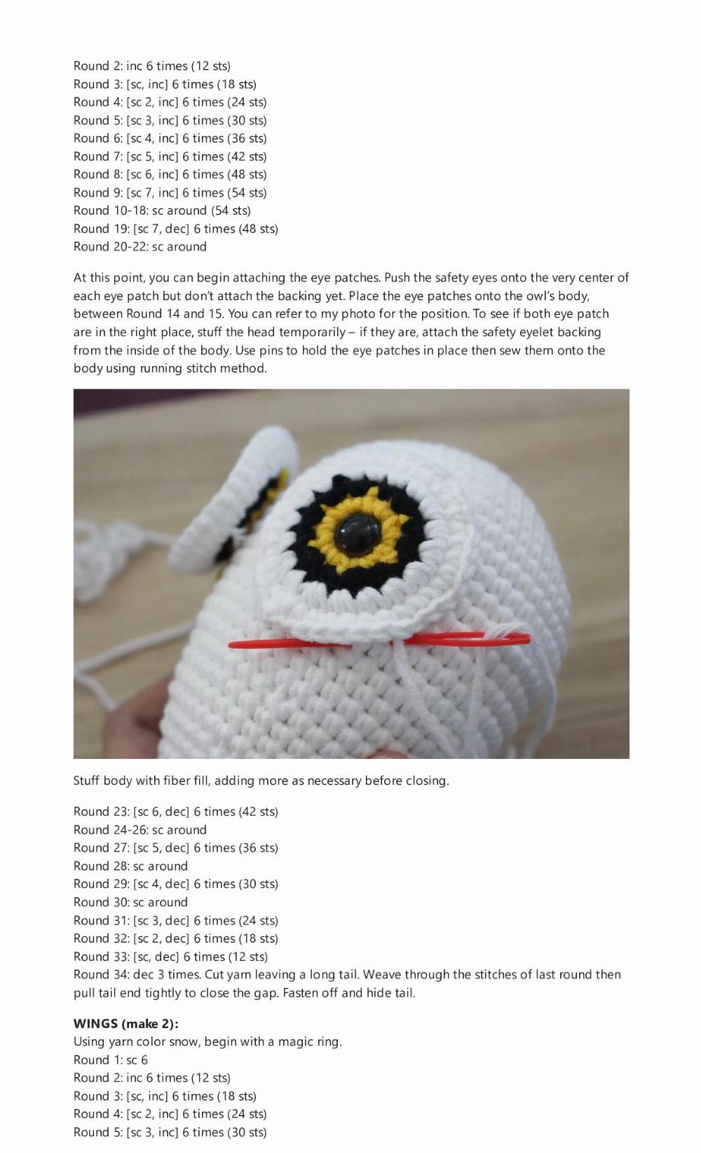 Crochet Snowy Baby Owl