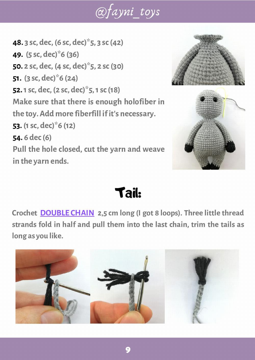 Crochet Toy Pattern DONKEY