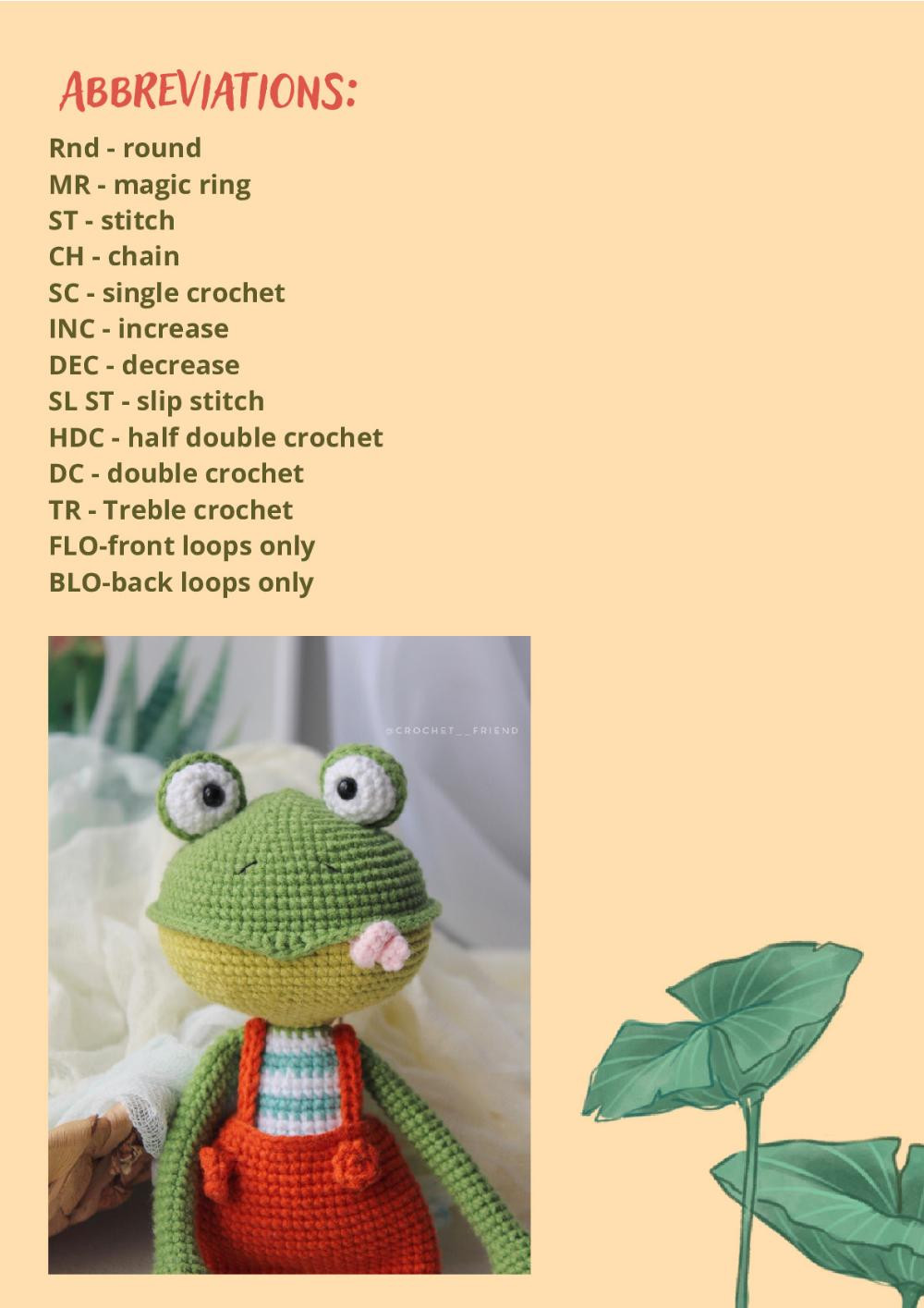 CROCHET TOY PATTERN «JAK THE Frog»