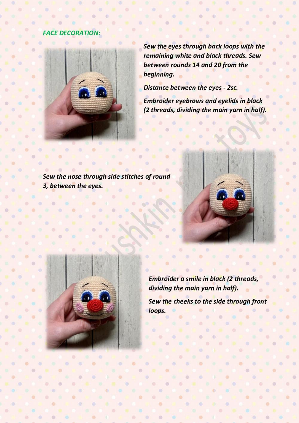 crochet toy pattern klyopa the clown