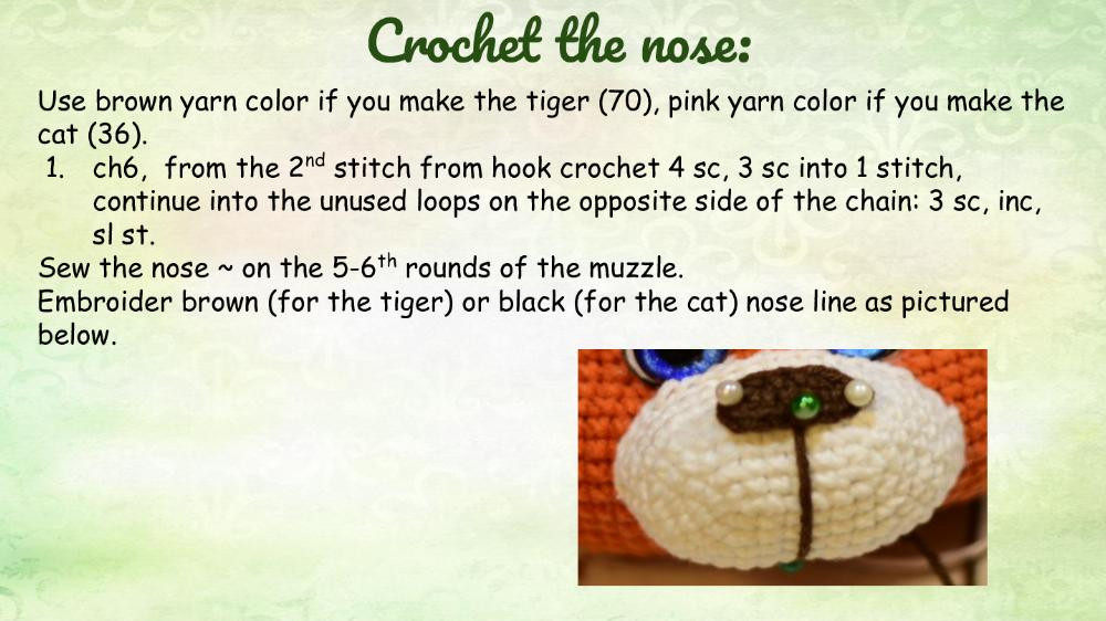 Crochet toy pattern Martin the cat and Anthony the tiger