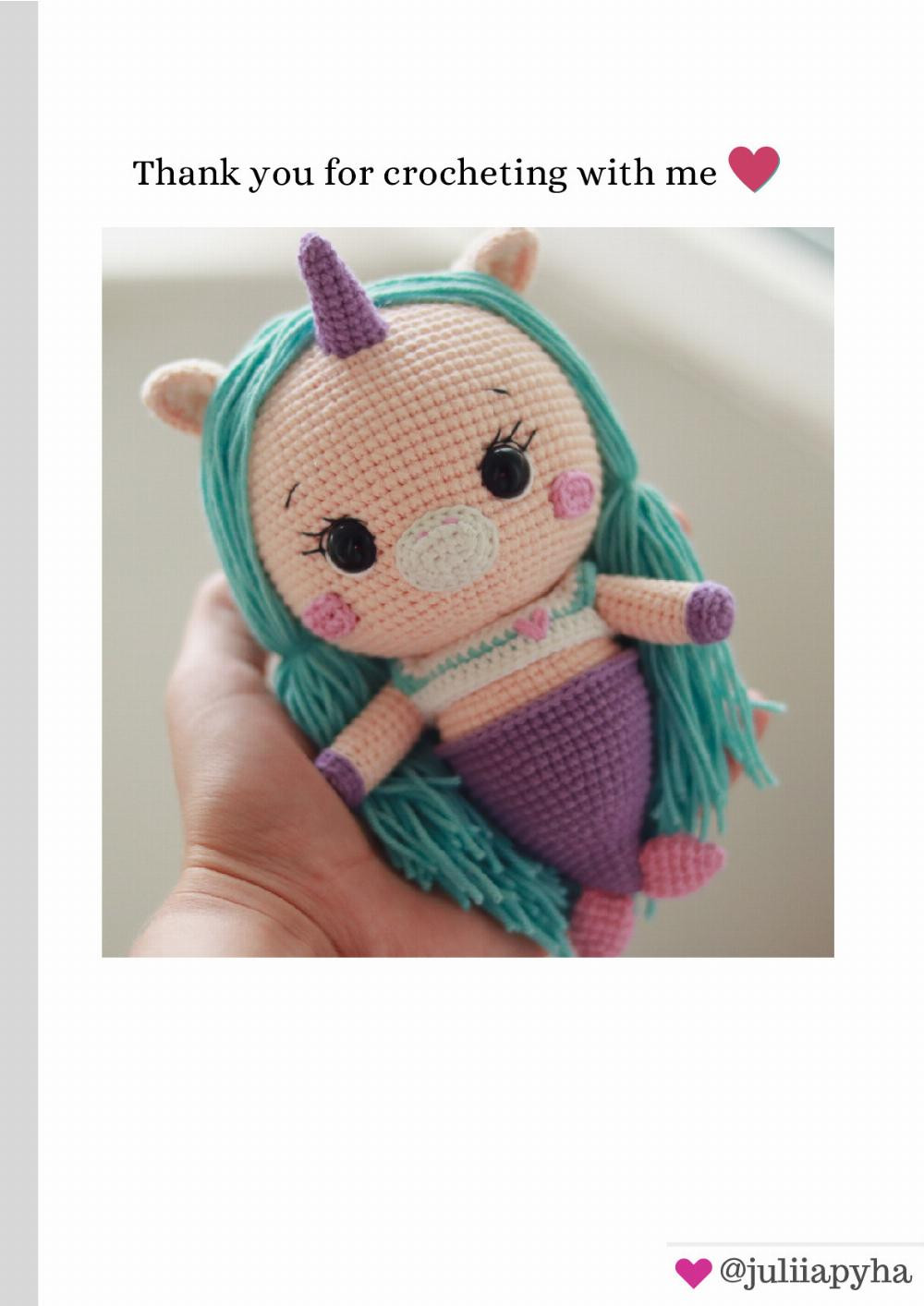 Crochet Toy Pattern Unicorn-mermaid