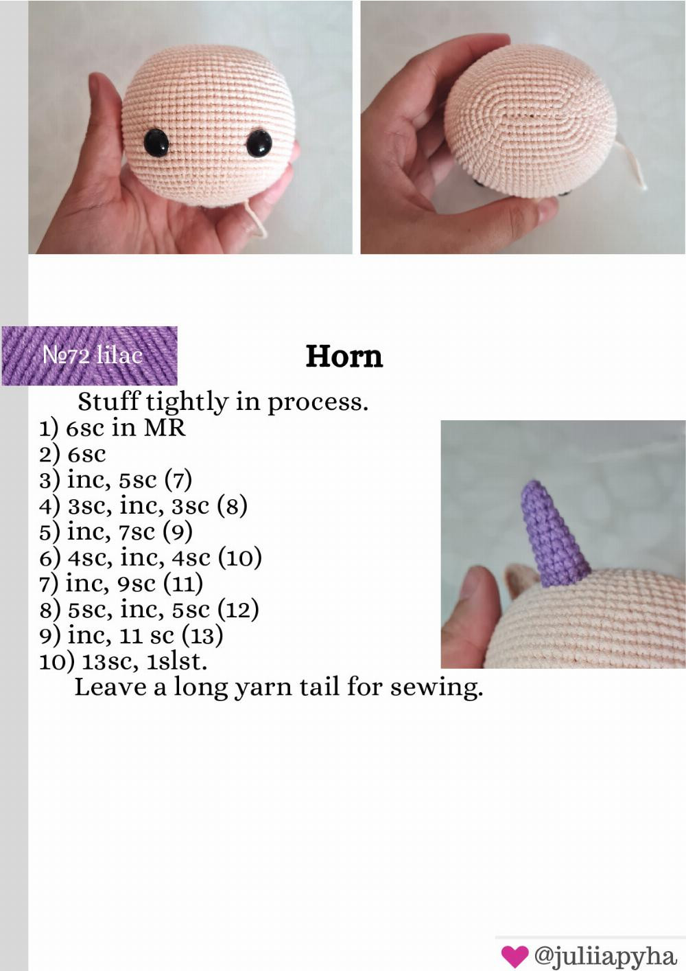 Crochet Toy Pattern Unicorn-mermaid