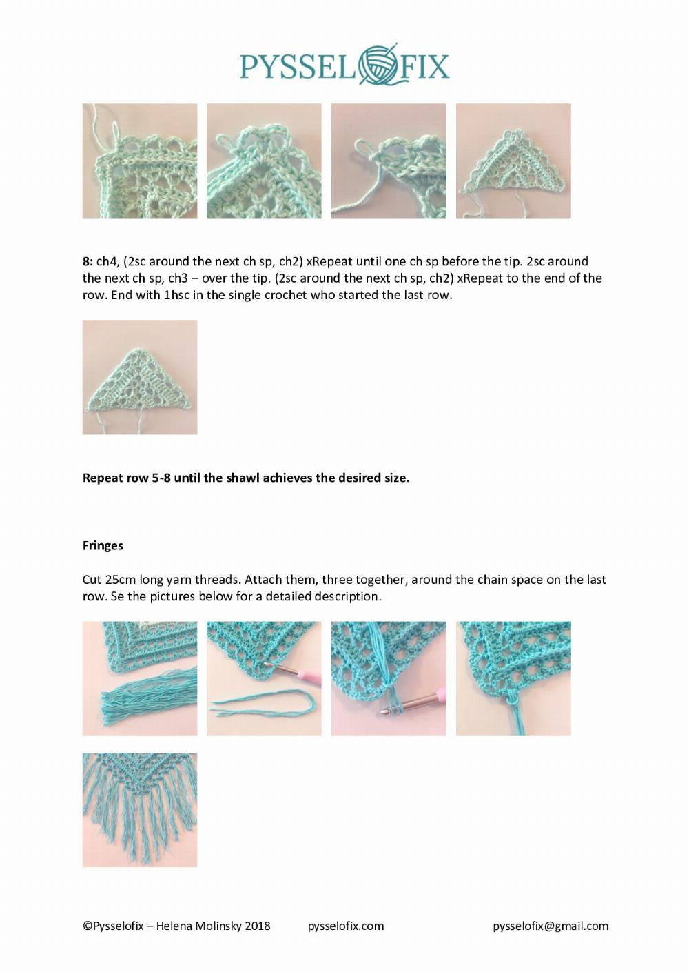 Crochet triangle scarf pattern that changes color