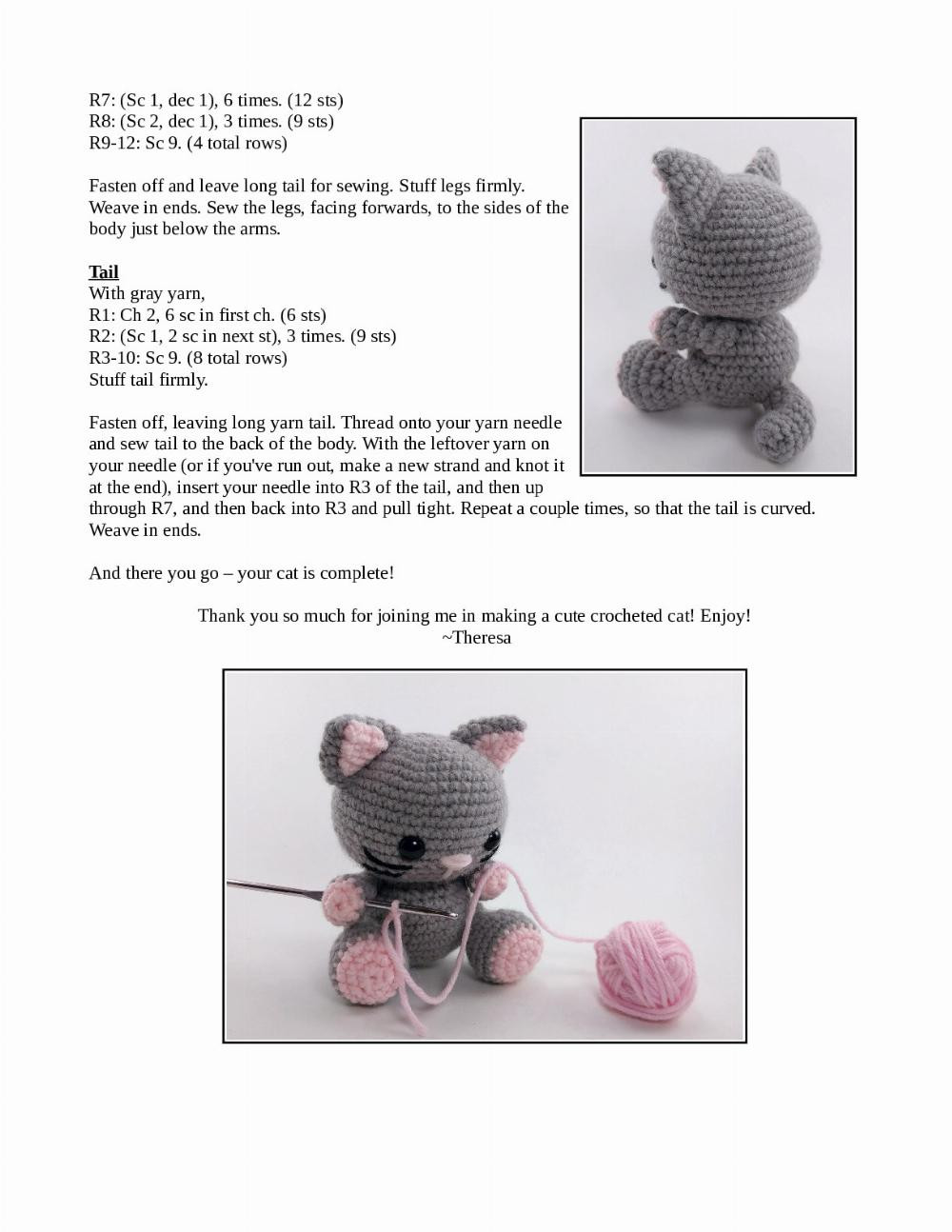 Crocheted gray Cat