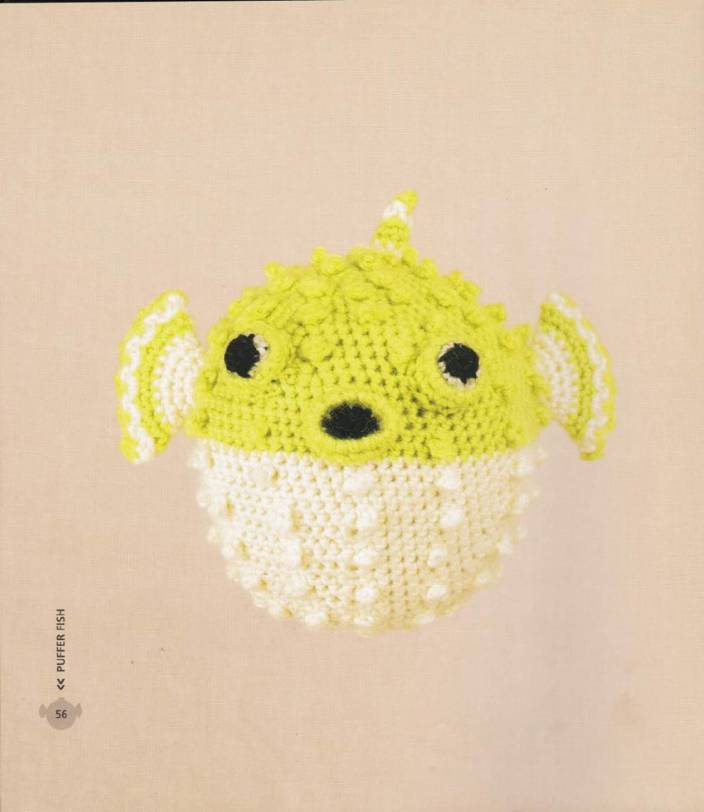 crocheted sea creatures A collection, starfish, whale, jelly fish, shark, puffer fish,  lobster, sea urchin, hermit crab, seahorse, octopus, angler fish, nautilus,