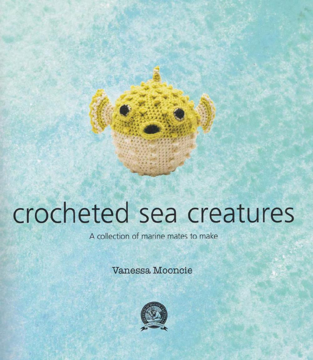 crocheted sea creatures A collection, starfish, whale, jelly fish, shark, puffer fish,  lobster, sea urchin, hermit crab, seahorse, octopus, angler fish, nautilus,