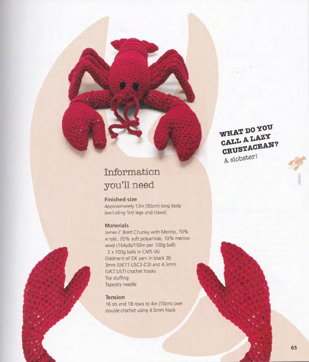 crocheted sea creatures A collection, starfish, whale, jelly fish, shark, puffer fish,  lobster, sea urchin, hermit crab, seahorse, octopus, angler fish, nautilus,