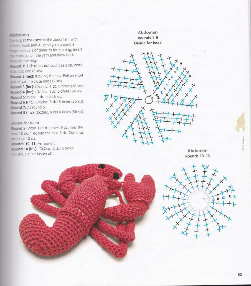 crocheted sea creatures A collection, starfish, whale, jelly fish, shark, puffer fish,  lobster, sea urchin, hermit crab, seahorse, octopus, angler fish, nautilus,