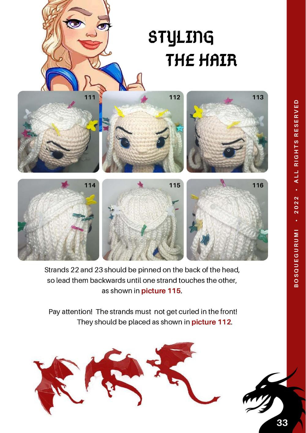 Daenerys Targaryen DIGITAL PATTERN, Girl doll crochet pattern with white hair and blue dress